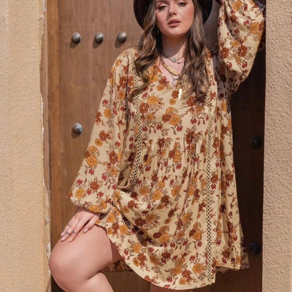 Bohemian Ivory Irish Lattice Inset Curvy Girl Dress